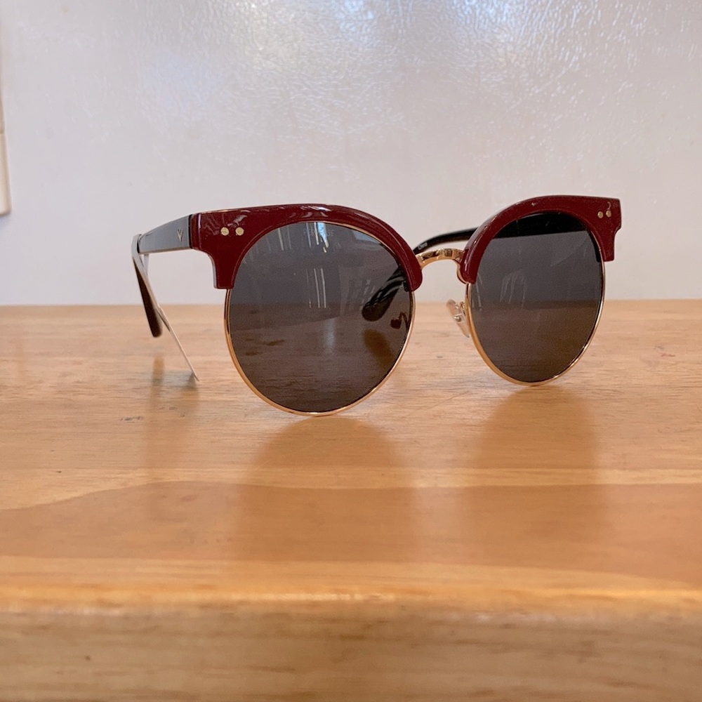 Wine and Gold Frame Sunglasses